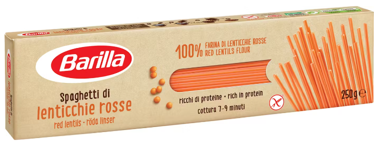 Barilla Linssispaghetti punainen pasta 250g